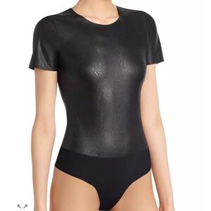 Commando Faux Leather Tee Bodysuit - Small - Black
